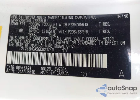 2016 Lexus Rx 350 z USA, uszkodzony, nr VIN 2T2ZZMCA5GC021740